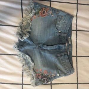 Target Embroidered Floral High Waisted Shorts